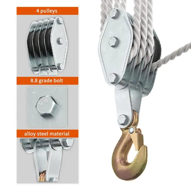 High-strength Polyethylene Rope Crane Manual Lift 270 Rotatable Zinc Qme