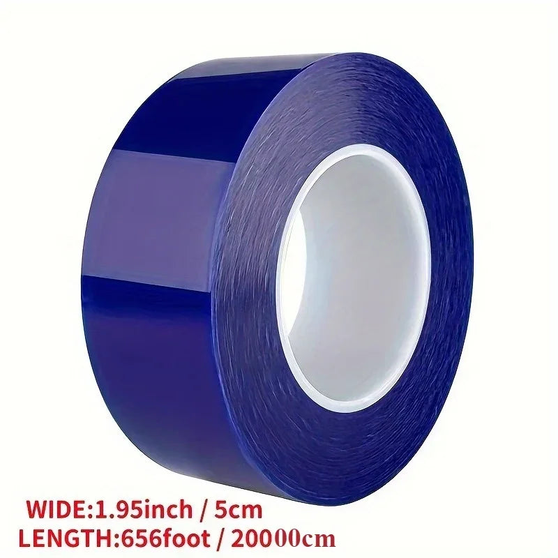 Blue PE Protective Film Tape - No Residue, Scratch-Free Hub & Rim Protection, Ideal for Glass, Stainless Steel, Furniture Qme