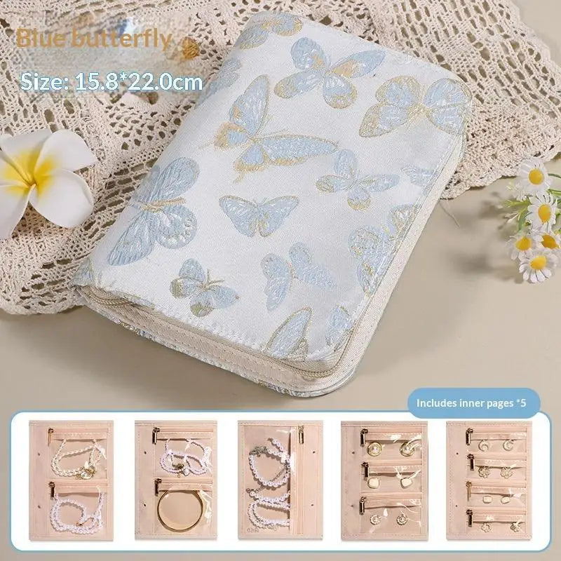 Portable PU Leather Jewelry Storage Book Jewellery Binder, Jewelry Organizer Roll, Small Anti Oxidation Jewelry Storage Bag 1PC Qme L