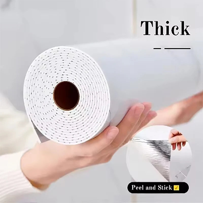 1 Roll 40cm Thick Foam Marble Wallpaper Waterproof and Antifouling Wall Sticker Self-Adhesive Wallpaper Bedroom Decoration Qme