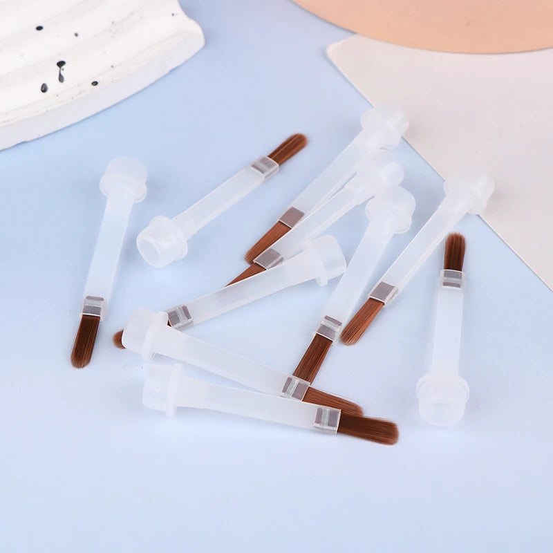 5 10 Disposable Nail Polish Brushes Brown Bristles Applicator Bottles Qme
