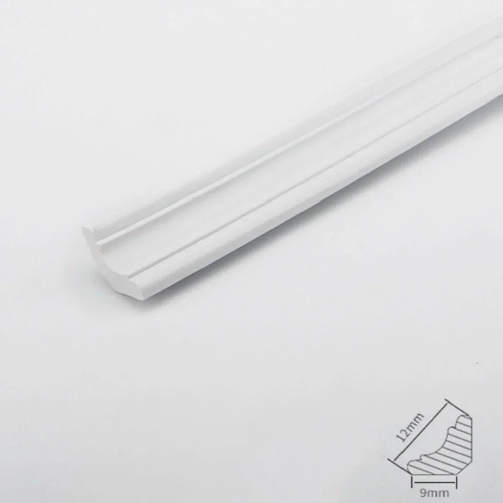 1Meter Wall Trim Line Self-Sticker Wall Skirting Decor Strip Tile Edge Waist Line 3D Wall Stickers Corner Home Wall Decor Qme White