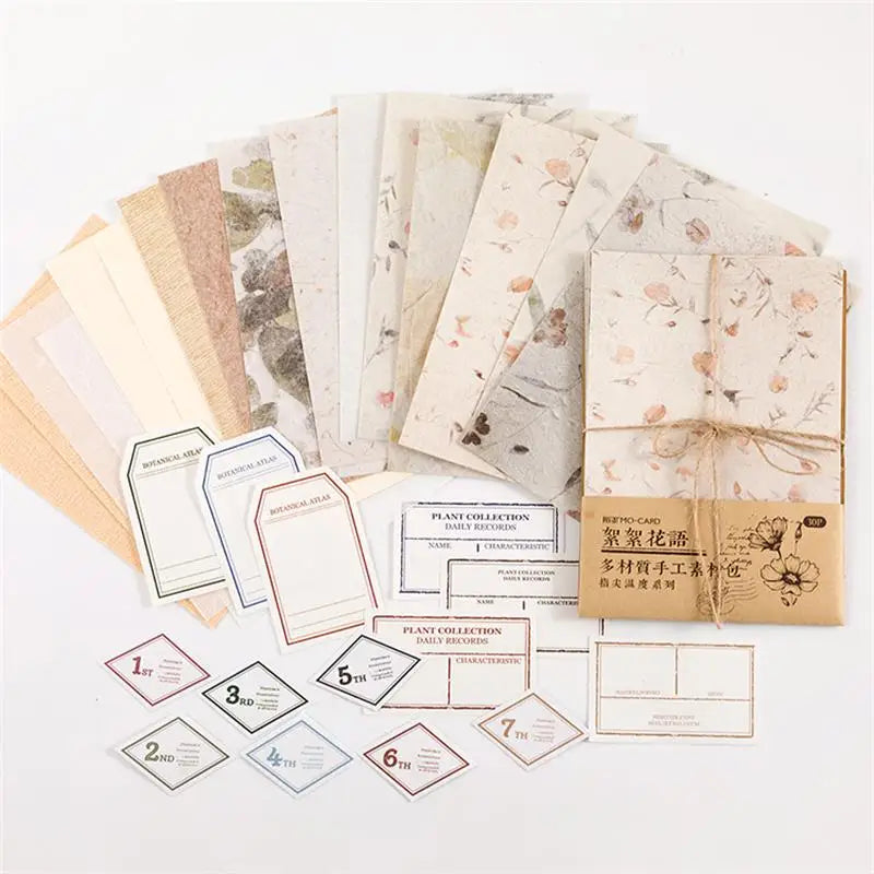 30 pcs/lot Vintage Background paper Diy Scrapbooking material paper Decorative Labels junk journal Stationery supplies Qme