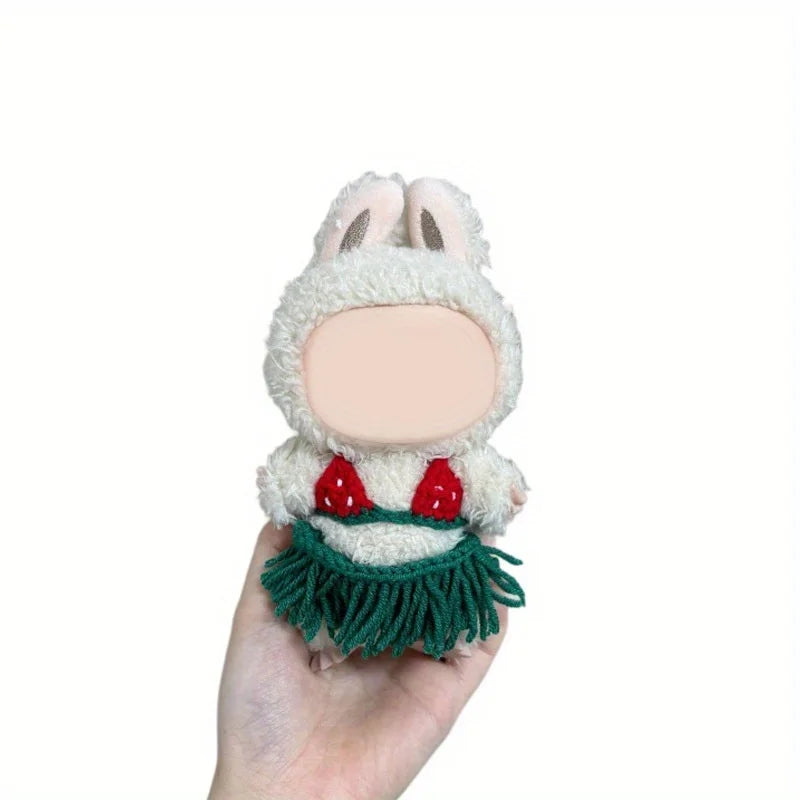 17cm Labubu Knitted Bikini Set (excluding dolls), cute clothing with unique style, fashionable clothing accessories for dolls Qme green