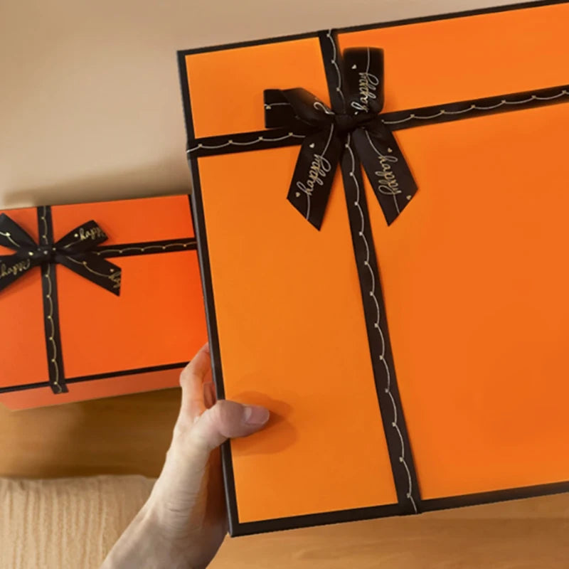 Orange Bow Box Premium Wedding Birthday Valentine Wrap Qme