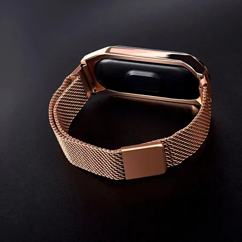 LED Women Watch Magnetic Watchband Strap Waterproof Touch Feminine Clock Fashion Digital Wristwatches Qme