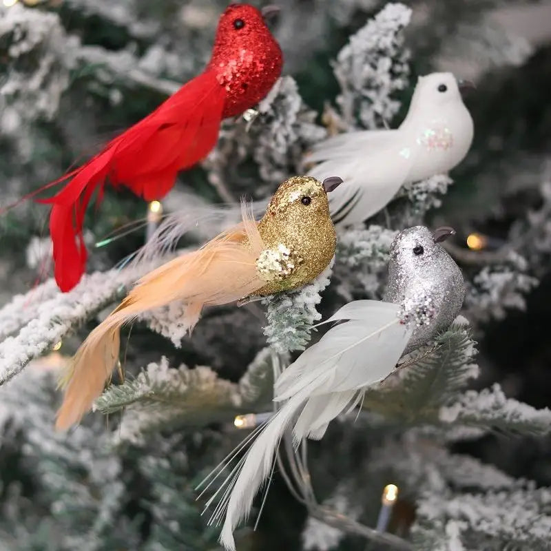Glitter Artificial Birds Foam Feather Mini Models DIY Craft Home Qme