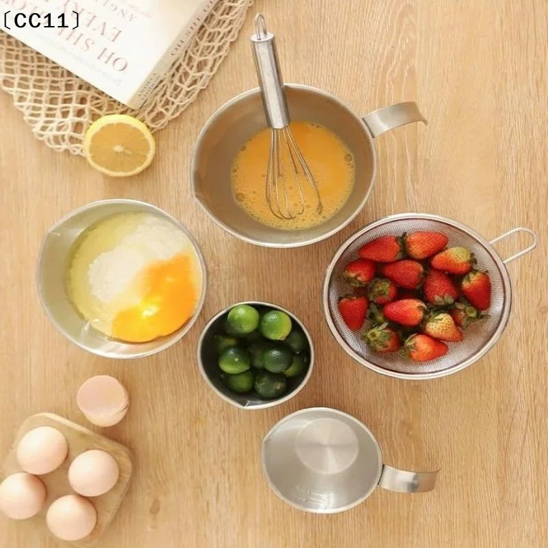 1 2 3 Stainless Steel Mixing Bowl Scale Handle Filter Multi Qme