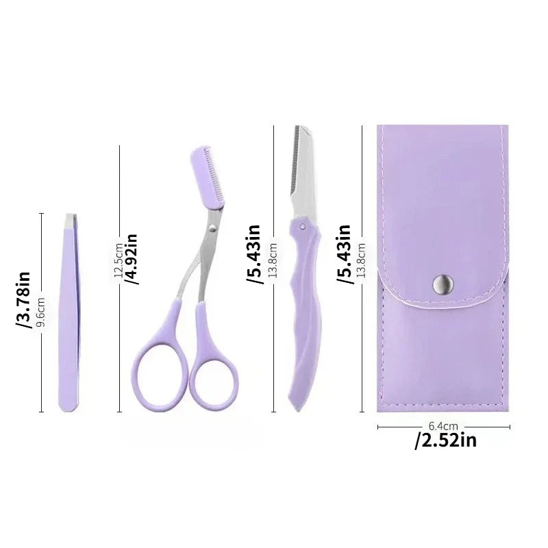 1 2 3 Stainless Steel Eyebrow Trimmer Folding Trimming Suit Clipper Qme