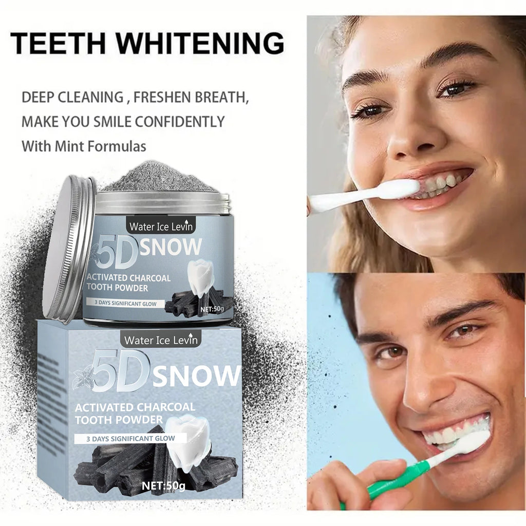 Bamboo Charcoal Teeth Whitening Powder - Natural Whitening and Deep Cleaning for Men and Women, Freshens Breath, Daily Use Toothpaste, 1 Piece Qme