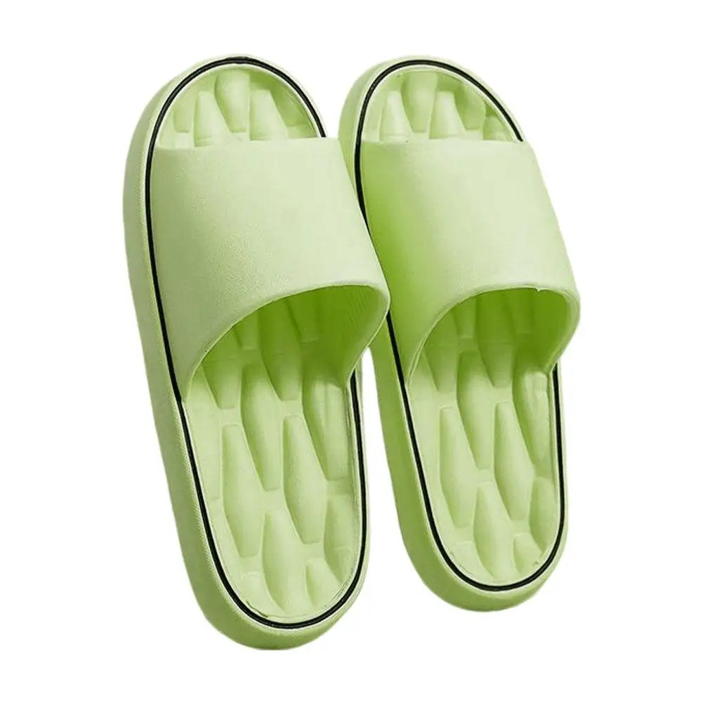 NEW Super Light Soft Slippers Simple Fashion Slides EVA Elastic Shoes Colorful Sneakers In Door Bathroom Flip Flops Qme 38-39 green