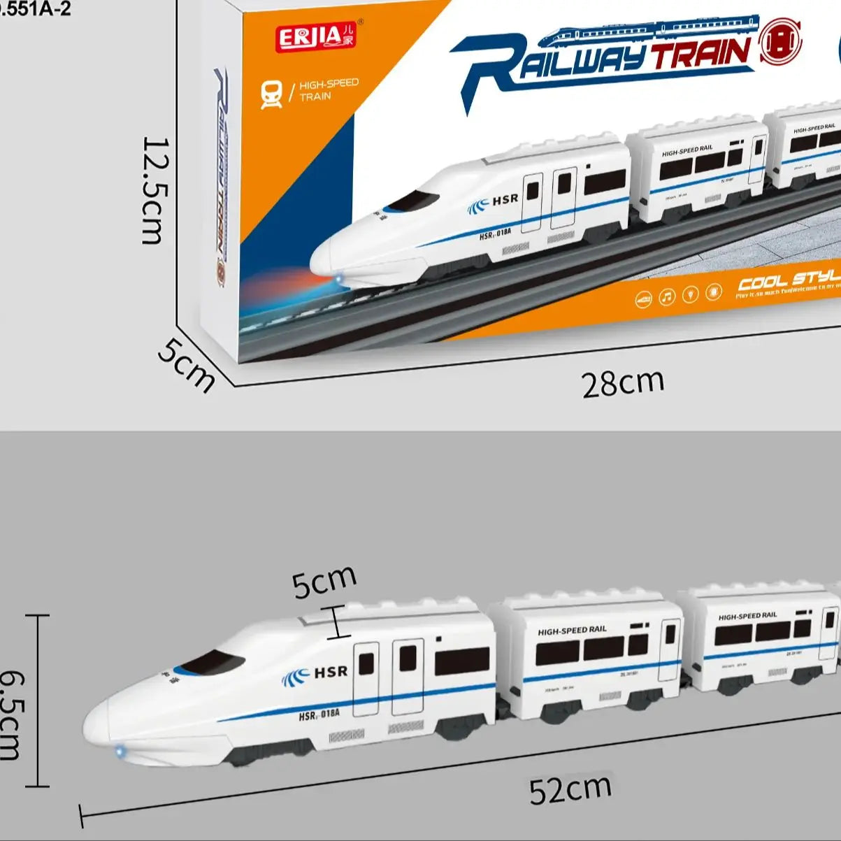 Kids DIY Simulation High Speed Railway Train Toy Car Electric Sound Light Model Train Educational Toys for Boys Girls Gift Qme