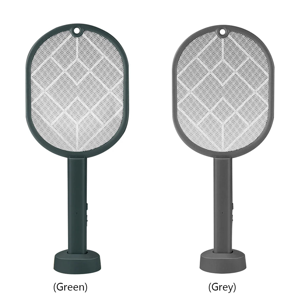2-in-1 Electric Fly Swatter Insect Killer USB Rechargeable Detachable Handheld Automatic Tapping Mode Indoor and Outdoor Qme