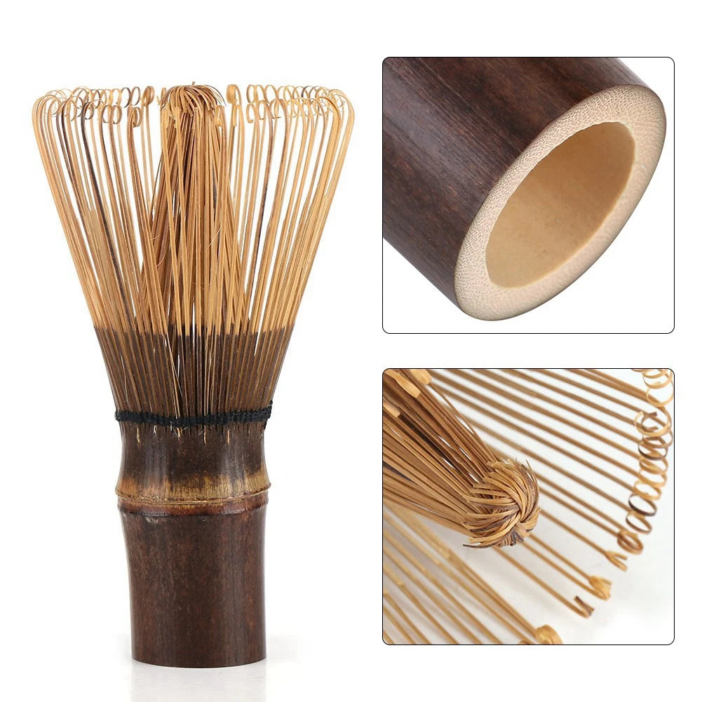 80 Prong Natural Bamboo Matcha Whisk Chasen Japanese Tea Whisk Green Tea Powder Mixing Brush for Matcha Tea Ceremony Qme