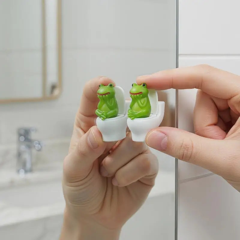 Luxury Funny Toilet Frog Figurine Decorative Sculpture Humor Adult Qme