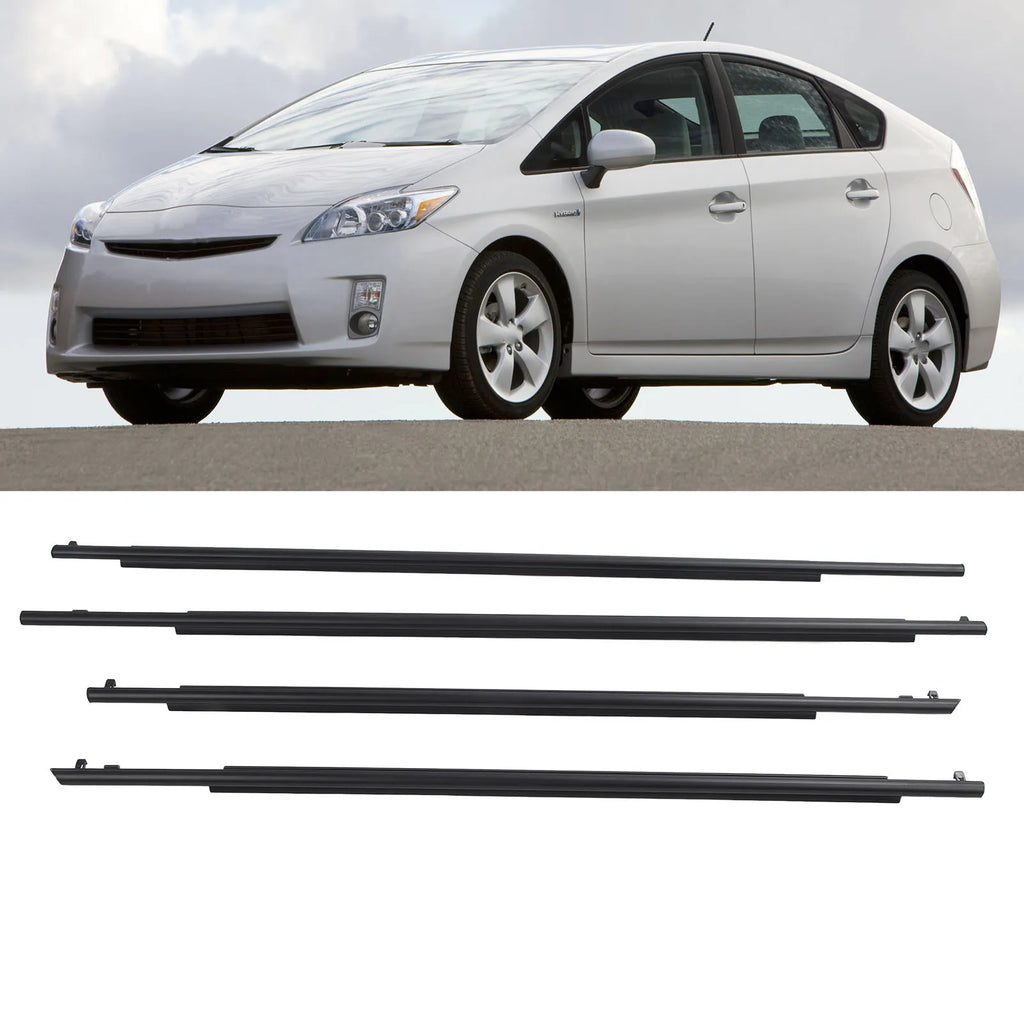 4 Pcs Door Belt Moulding Weatherstrips 75710‑47021 Outside Window Belt for 2010 to 2015 75740‑47021 75730‑47021 Qme