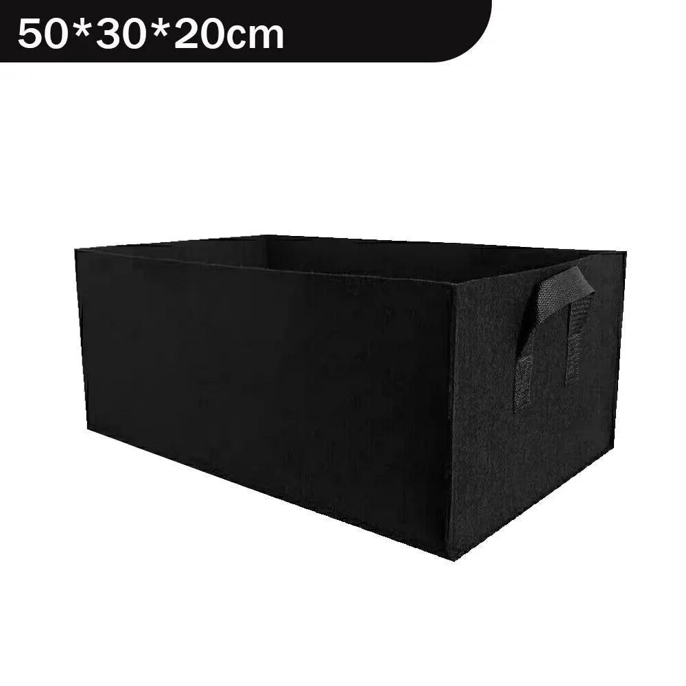 Square Felt Growing Bucket Plant Growth Bag Multi-Functional Vegetable Plant Non-Woven Felt Growing Bag Qme 50x30x20cm