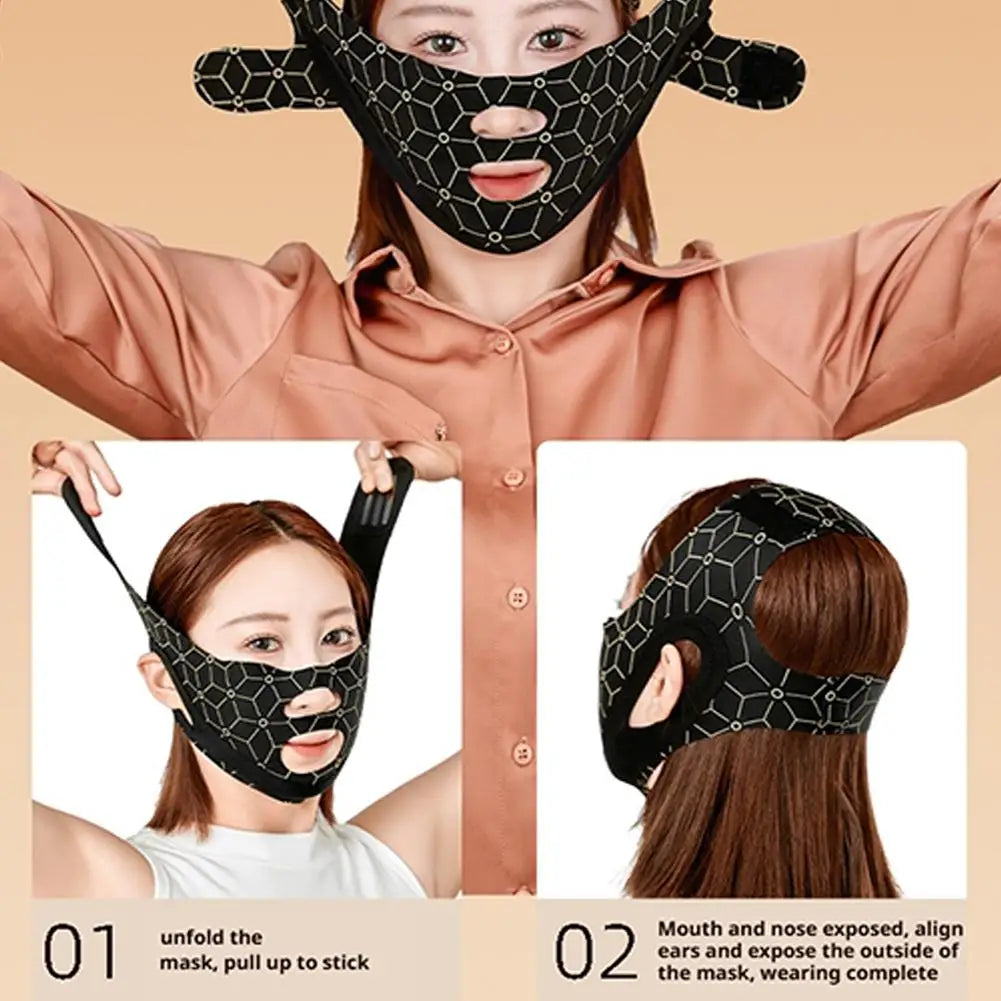 Face Lifting Tapes Mask Adjustable Toning Belts Reusable Chin Strap Qme