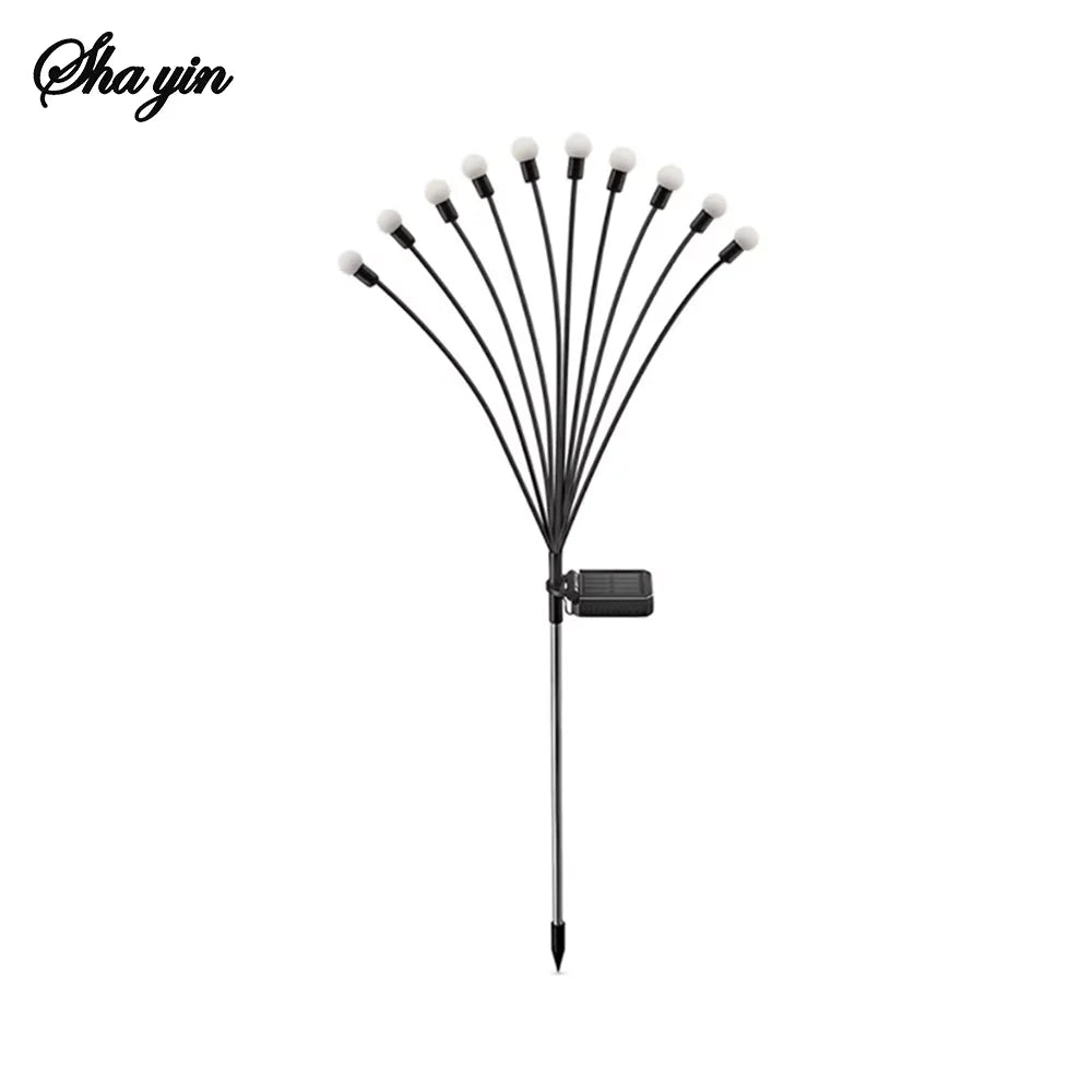 Solar Lawn Light, Outdoor Courtyard Garden Plug-In Light, Outdoor Waterproof Camping Light Qme 2pcs 10 head warm light