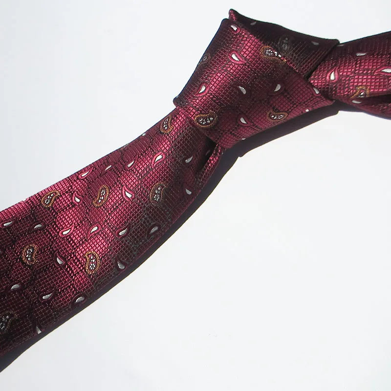 Floral Burgundy Tie Men Silk Wedding Dark Bordeaux Wine Red Stripe Qme stx-1