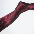 Floral Burgundy Tie Men Silk Wedding Dark Bordeaux Wine Red Stripe Qme stx-1