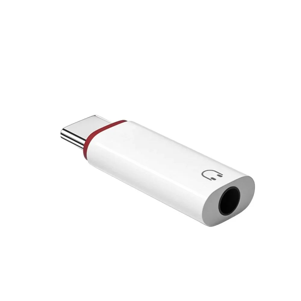 Type-C Male to 3.5mm Female Aux Audio Adapter USB C to 3.5mm Jack Wired Headphones Converter For iPhone15 Samsung Galaxy S23 S22 Qme WHITE