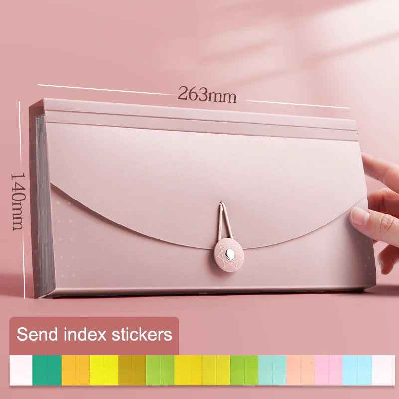 13 Pockets Expanding File Folder Accordion Document Organizer Check Qme 263MM pink