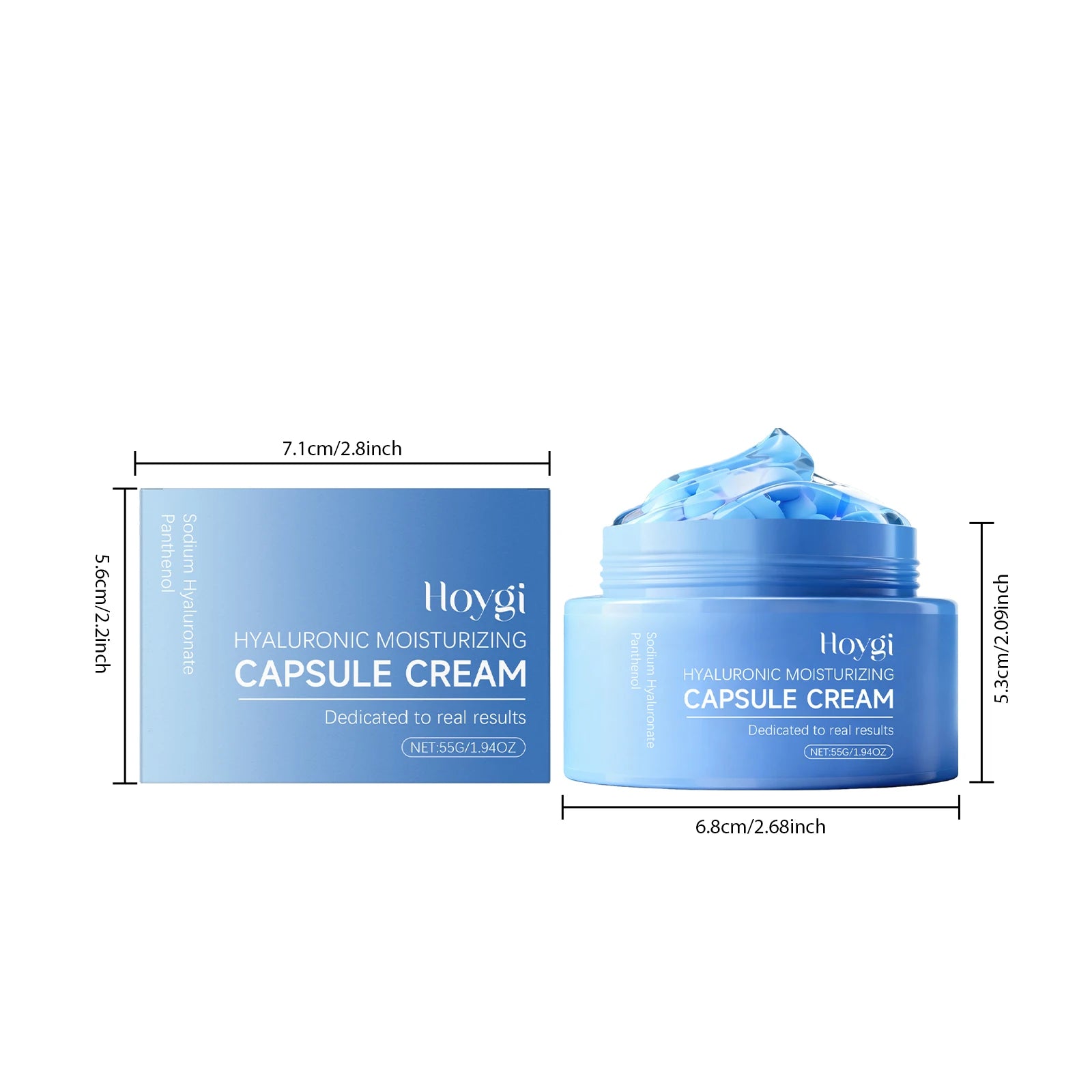Hyaluronic Acid Moisturizing Capsule Cream Deep Hydration Skin Soothing Improves Texture Barrier Two-Component Moisturizer Qme