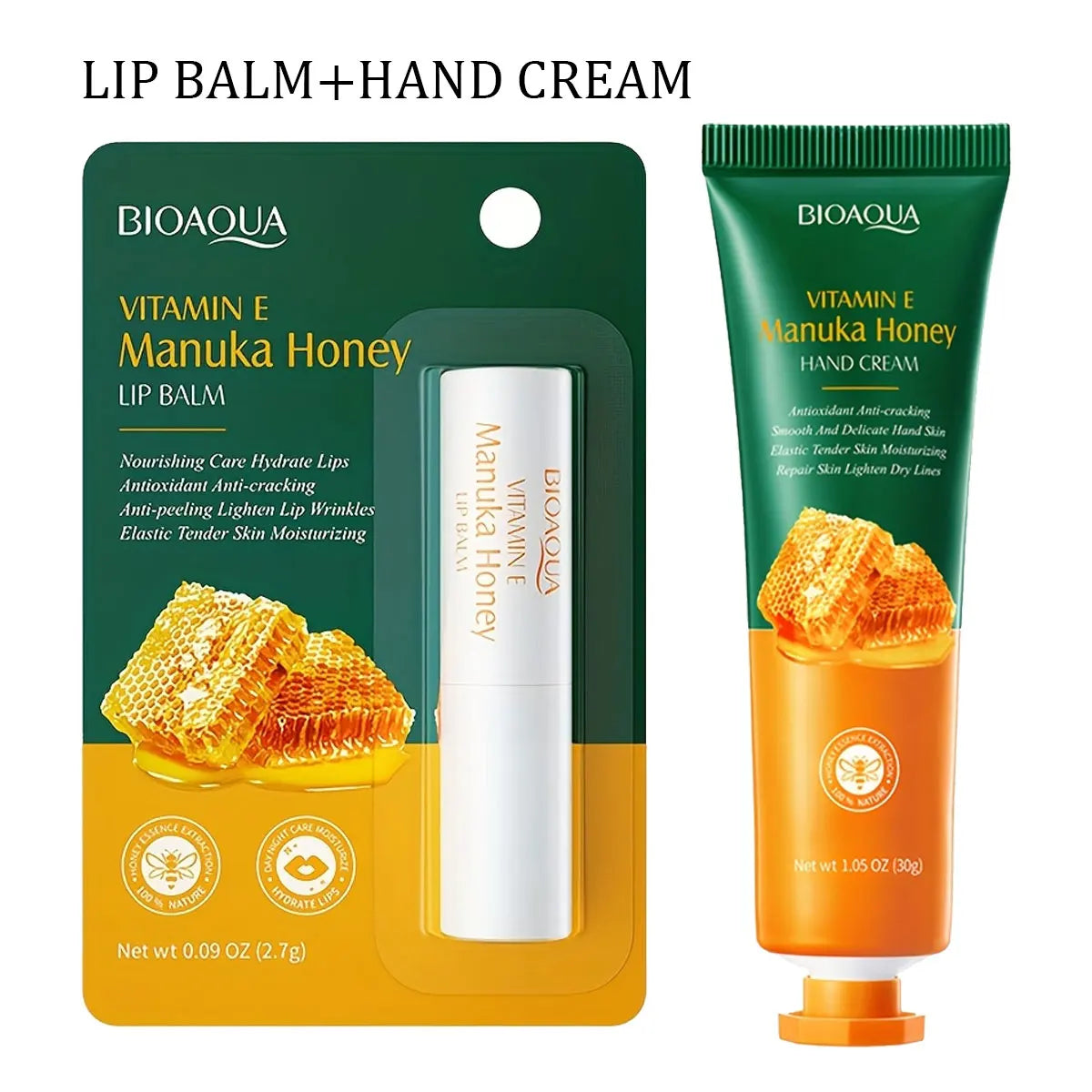Vitamin E Honey Hand Cream+lip Balm Moisturize Skin Prevent Dryness Qme Default Title