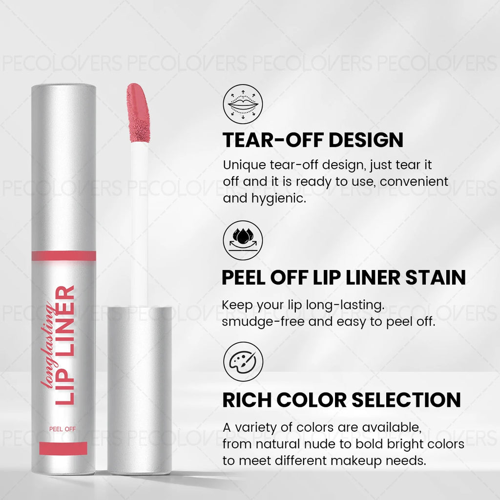 Tear-off Lip Liner Gloss Create Custom Line Waterproof Matte Tint Qme