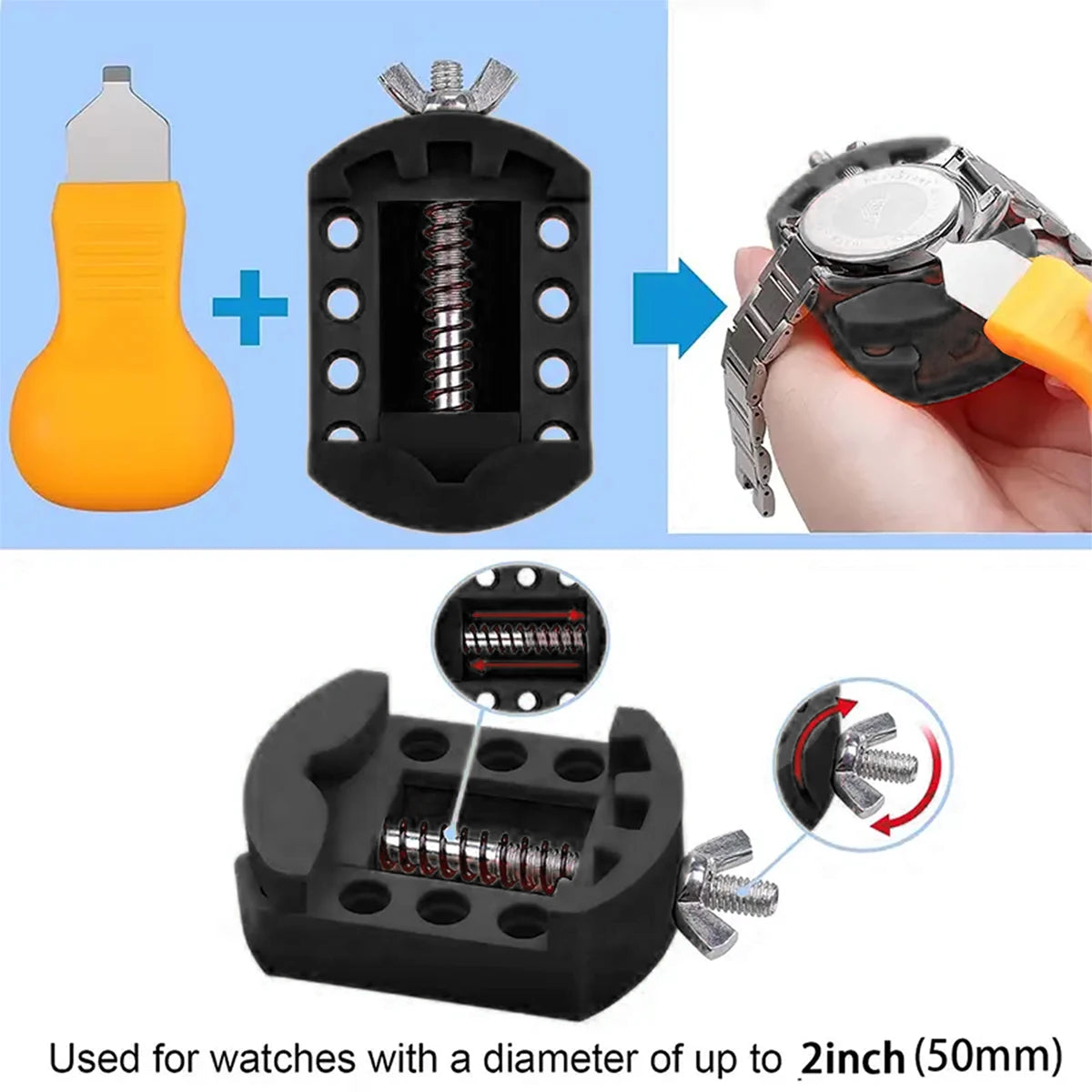 31 pieces Watch battery replacement kit service screwdriver watch band replacement tool shell opener Ideal choice for Gifts Qme