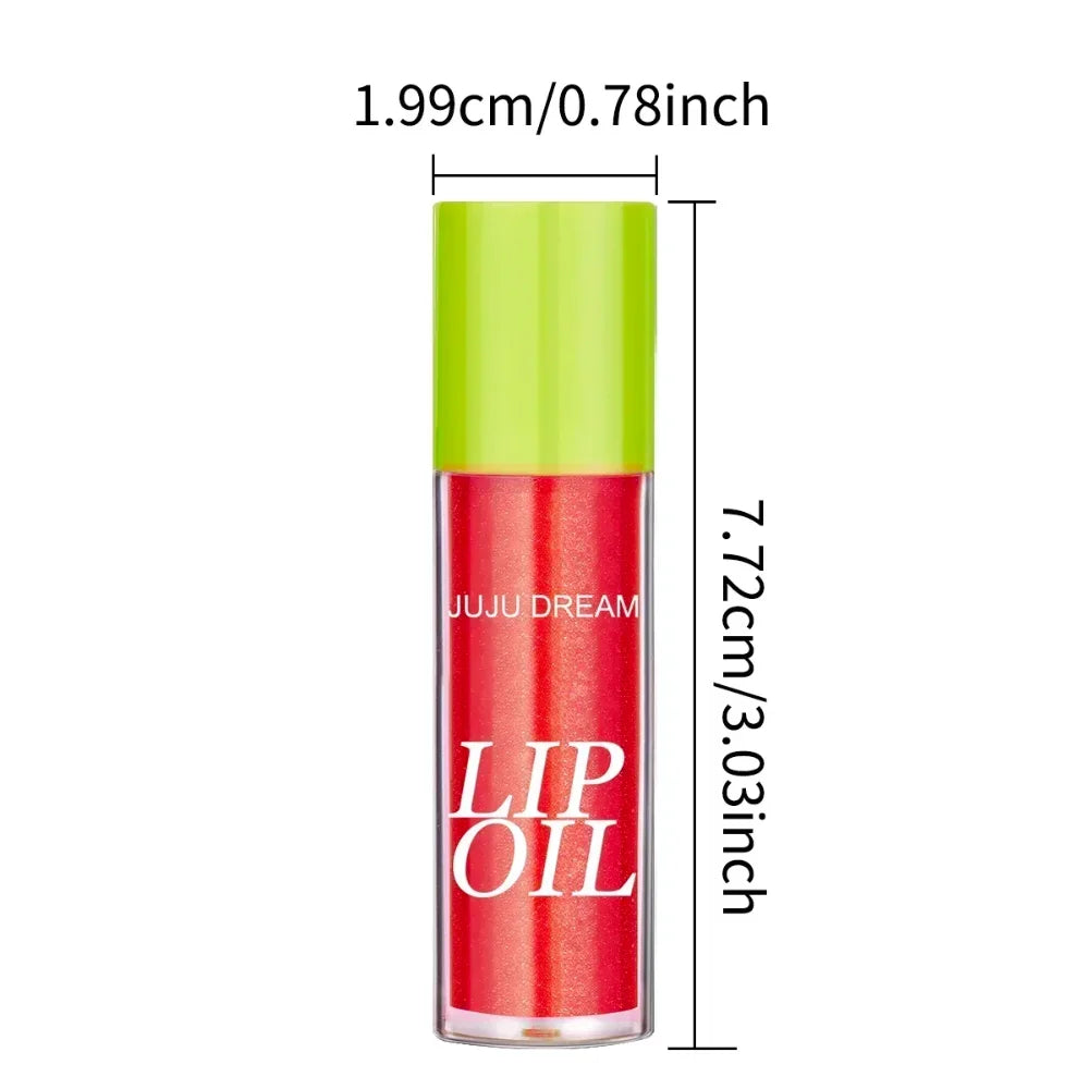 6 Colors Tinted Lip Oil Gloss Moisturizing Shiny Finish Waterproof Qme