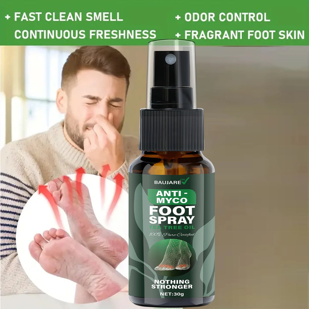 Anti-Myco Foot Spray with Tea Tree Oil - Strongest 100% Flute Certified Formula for Moisturizing, Protecting & Smoothing Skin. Qme