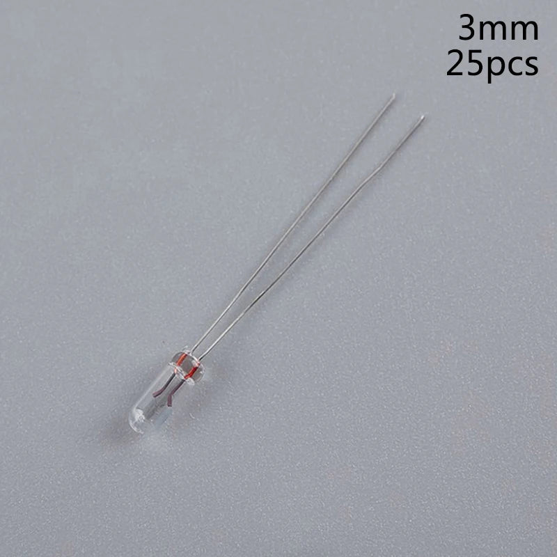 25PCS 5mm 4mm 3mm Clear 12V Mini Bulb of Wheat Rice Bulbs Switch Button Bulbs Indicator Bulb Tungsten Lamp Qme 3MM