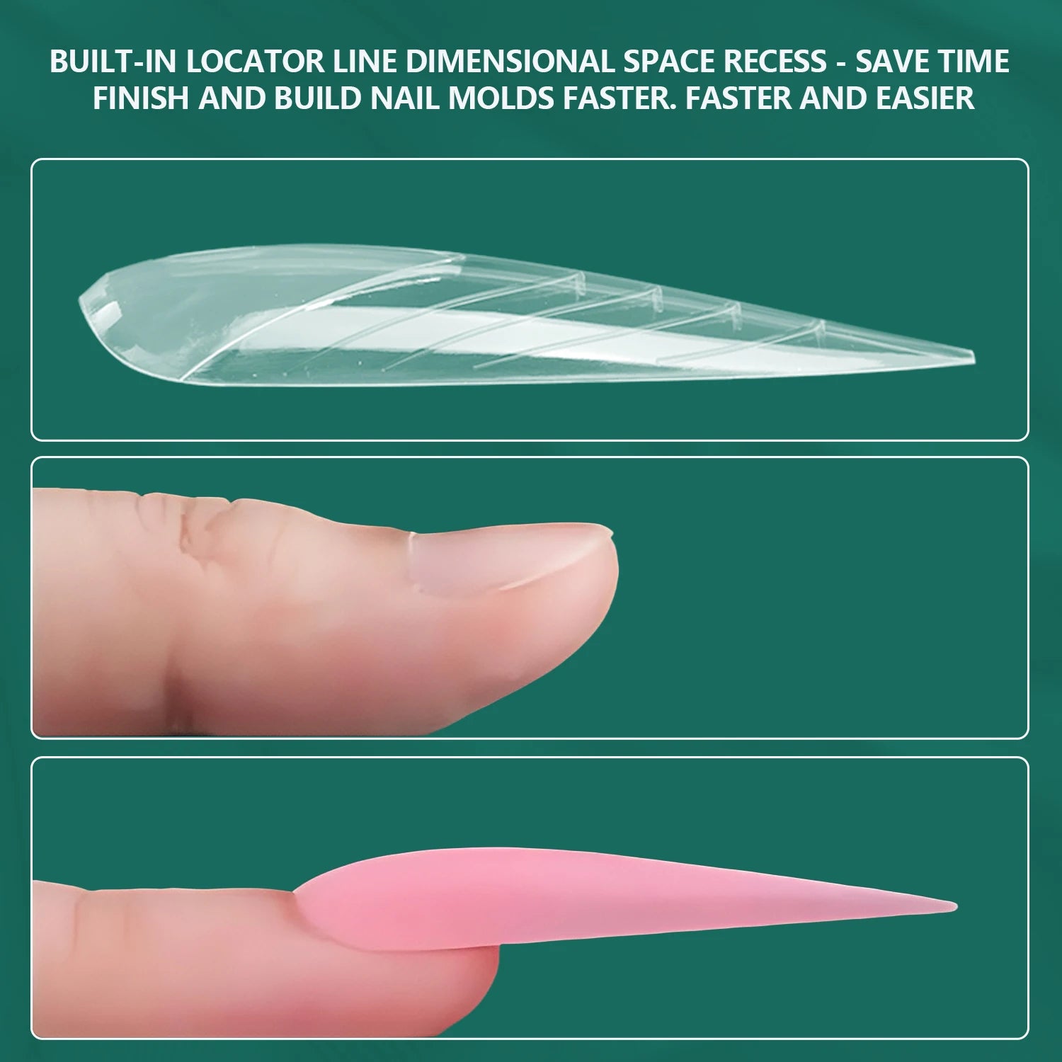 Nailpop Nail Dual Forms 15Sizes Stiletto Extension Gel Full Cover Qme