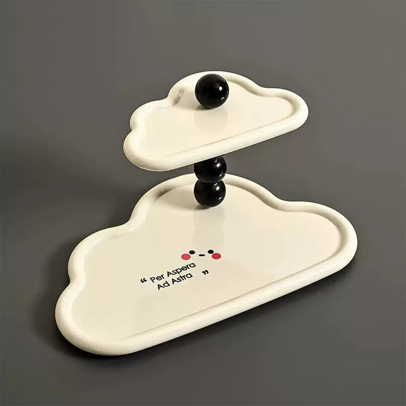Shelf Bathroom Aromatherapy Perfume Organizer Cloud Shape Double Qme Black