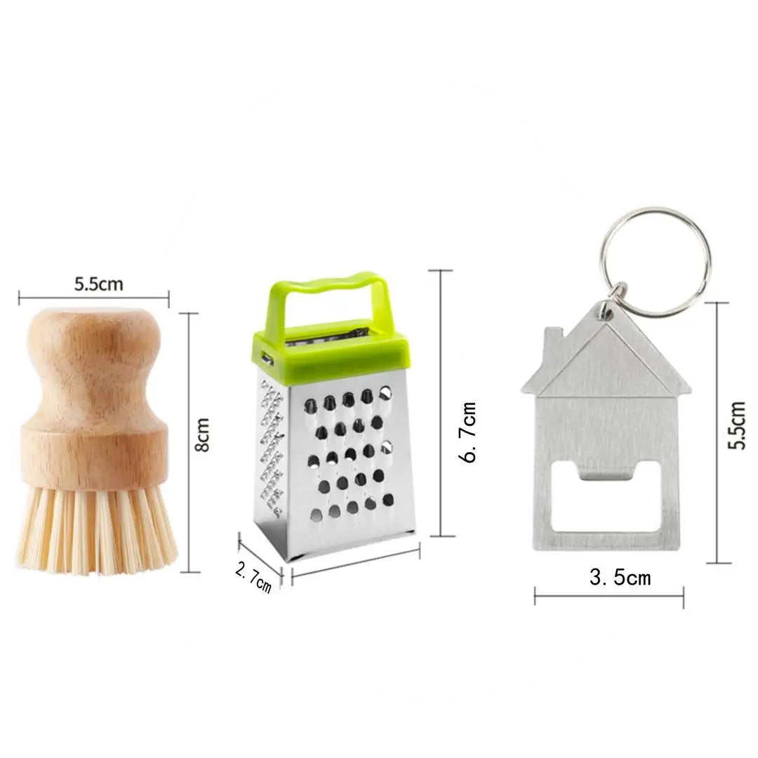 A Lovely Cat Paw Doll Keychain Beer Opener Pendant, Multi Function Vegetable Cutting Grater, Household Kitchen Dish Scrub Brush Qme 3 piece kitchenware8