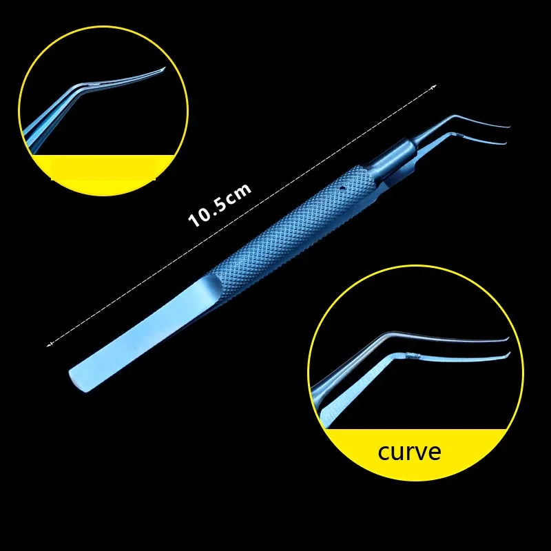Titanium Utrata Capsulorhexis Forceps Curved Angle Long Ophthalmic Qme