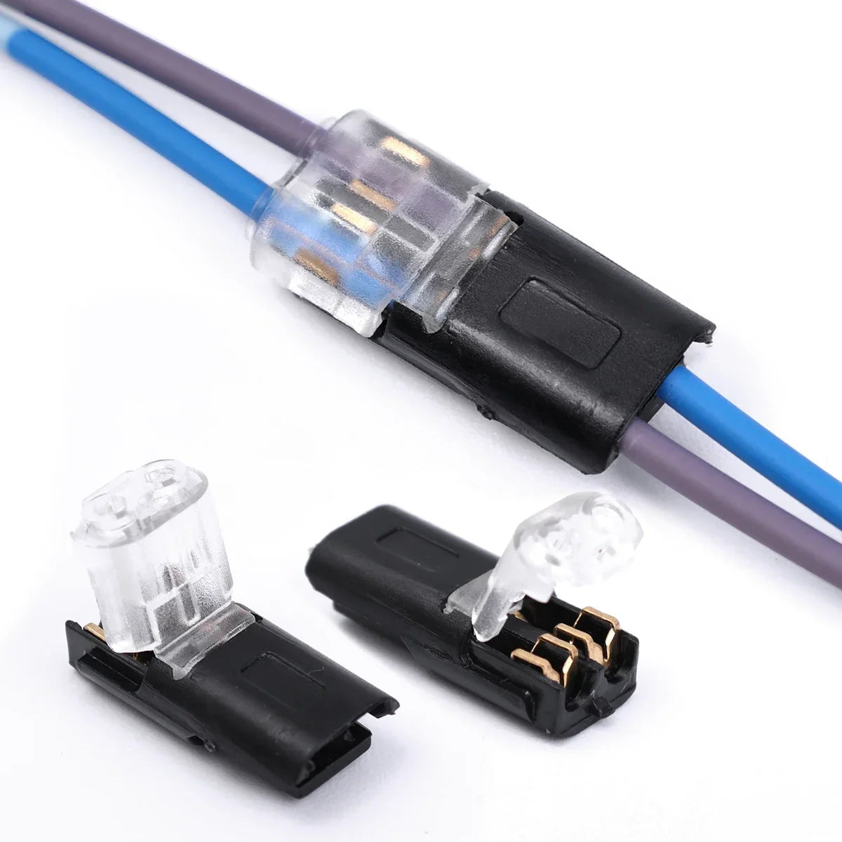 50/1Pcs Waterproof Fast Plug Double-Wire Plug-in Connector Car Electrical Cable Snap Connectors 2 Pin Way Strip Lights Terminal Qme