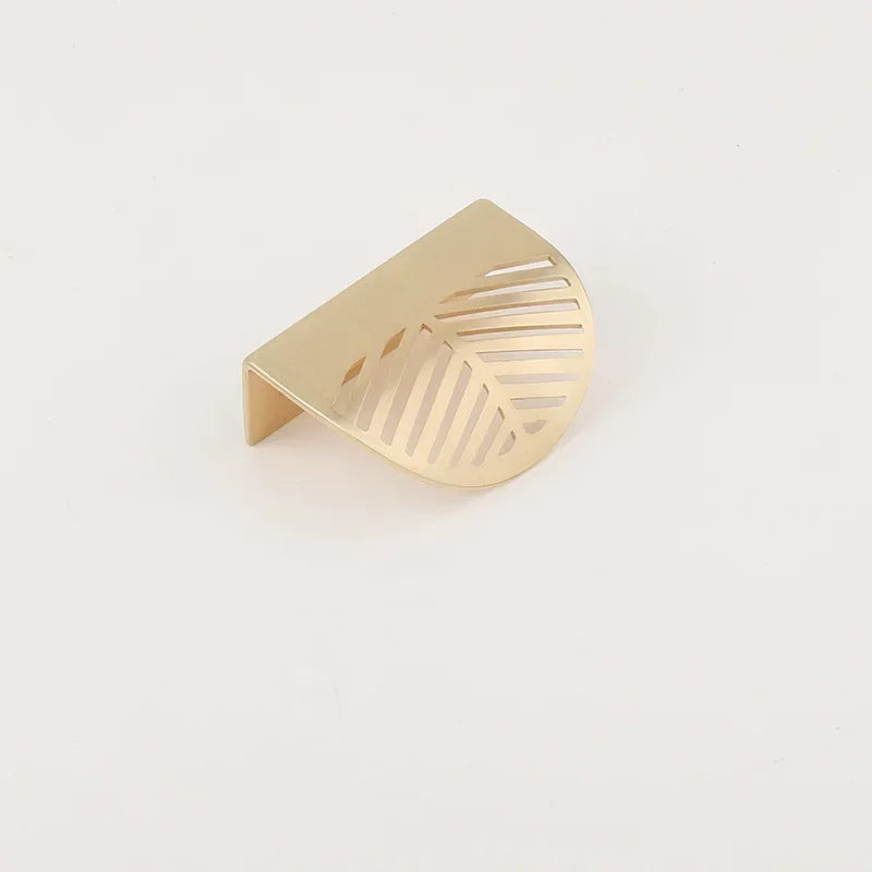 Leaf-shaped Modern Furniture Drawer Brass Handles Wardrobe Knob Door Qme small