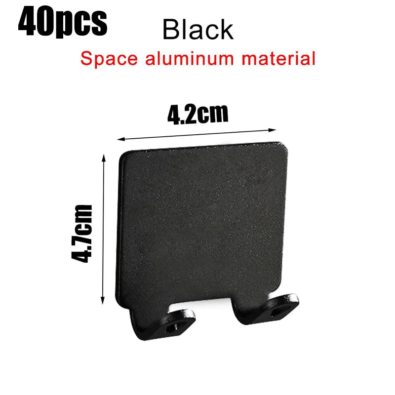 Bathroom Adhesive Wall Hook Hanging Hooks Wall Coat Rack Hanger Stickers Non Punching Shaver Holder Storage Hook Razor Rack Wall Qme Black 40PCS