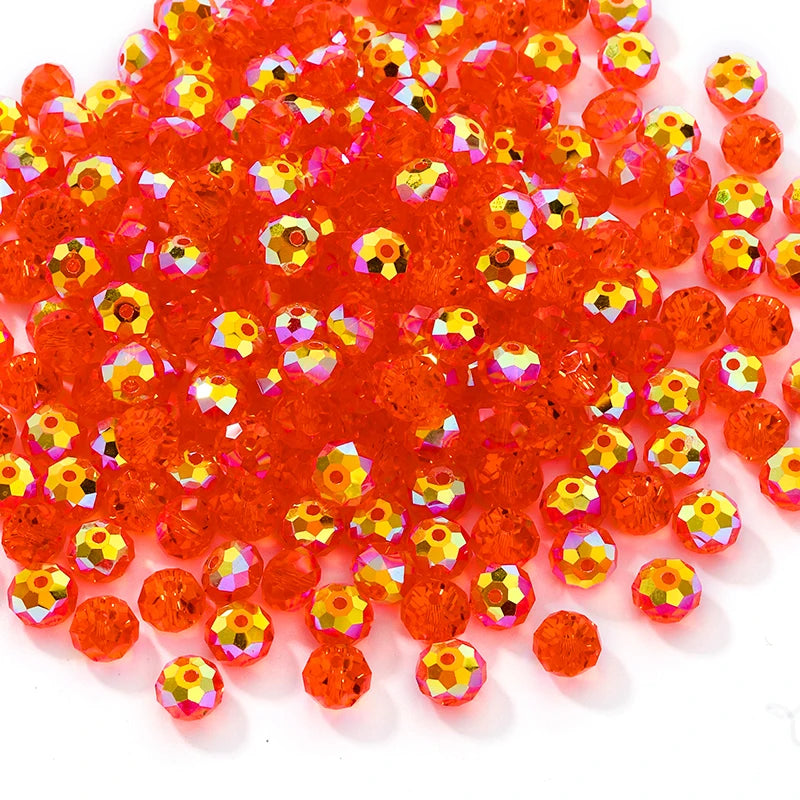 84pcs Czech Faceted Rondelle Beads 8mm AAA Crystal Glass Loose Spacer Beads for DIY Jewelry Bracelet Craft Making Supplies Qme Color 11