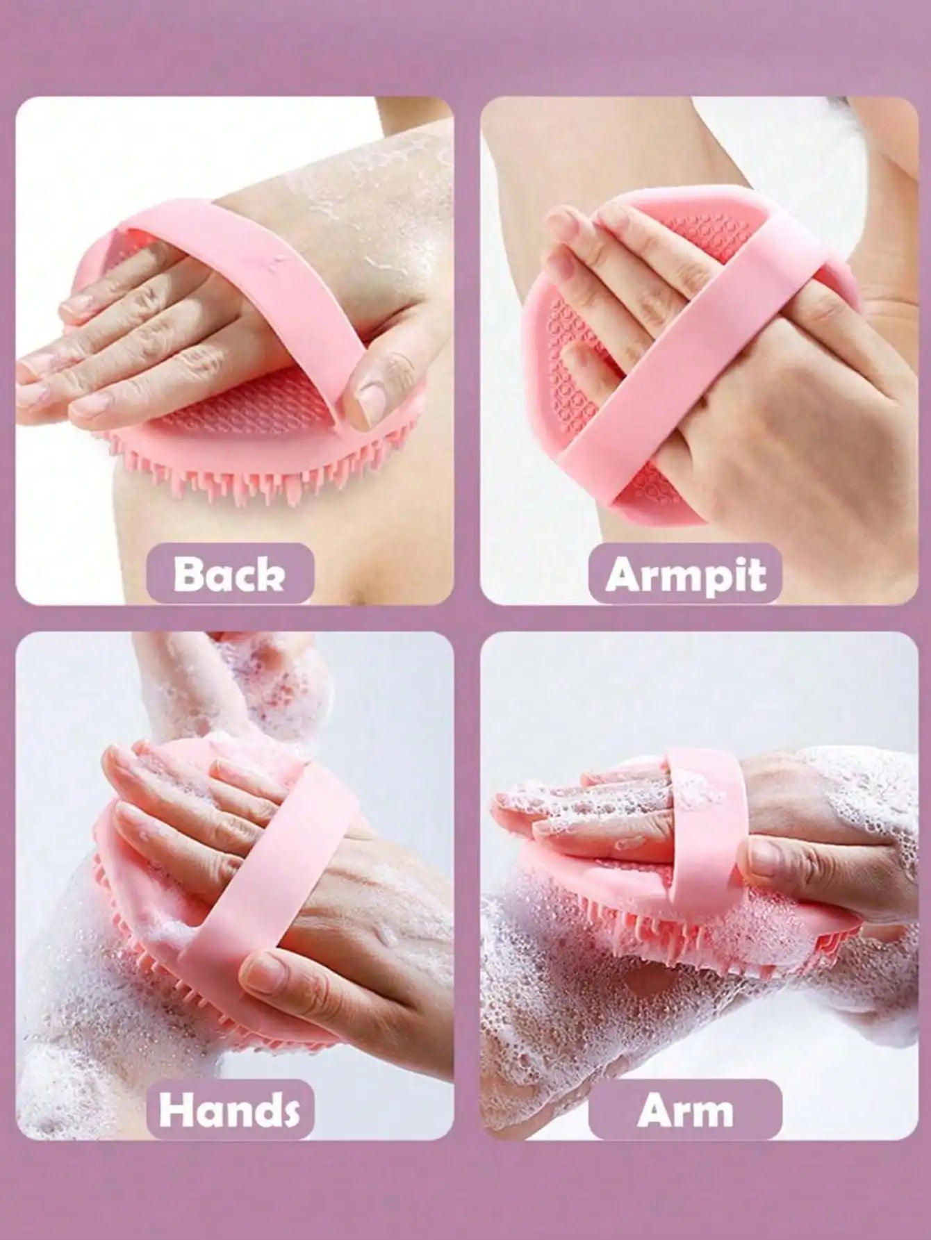 Silicone Bath Brush Body Exfoliating Scrubber Multipurpose Shower Qme