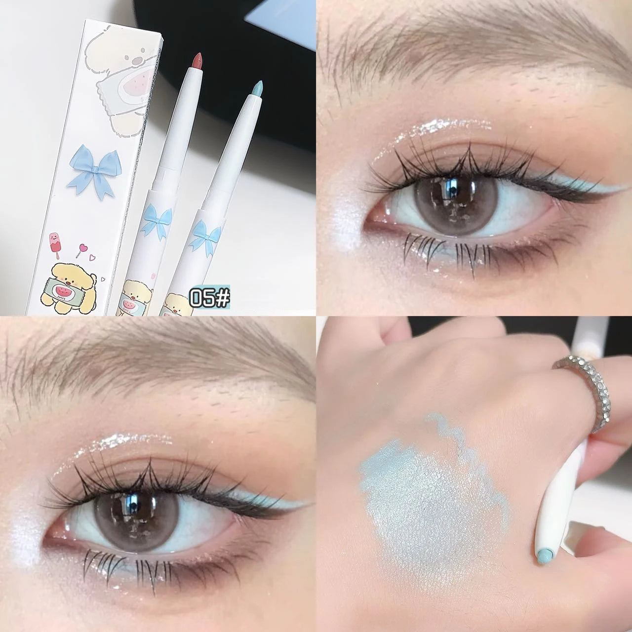 Silky Eye Liner Pencil Lying Silkworm Shadow Pen Natural Matte Green Pink Eyeliner Gel Easy To Color Waterproof Eye Make Up Tool Qme 05