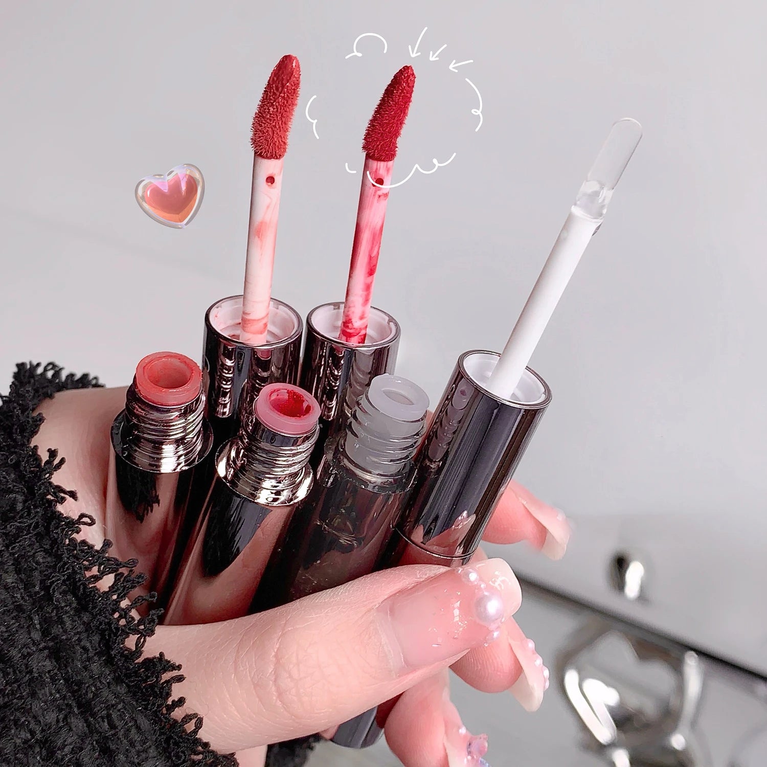 Gegebear Double-ended Lip Glaze Matte Water Mirror Overlay Gloss Qme
