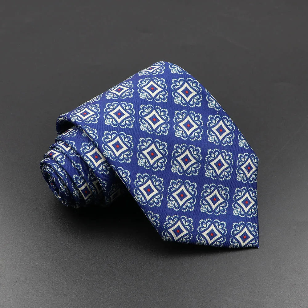 Men's Fashion Silk Tie Soft Novelty Necktie Blue Green Orange Ties