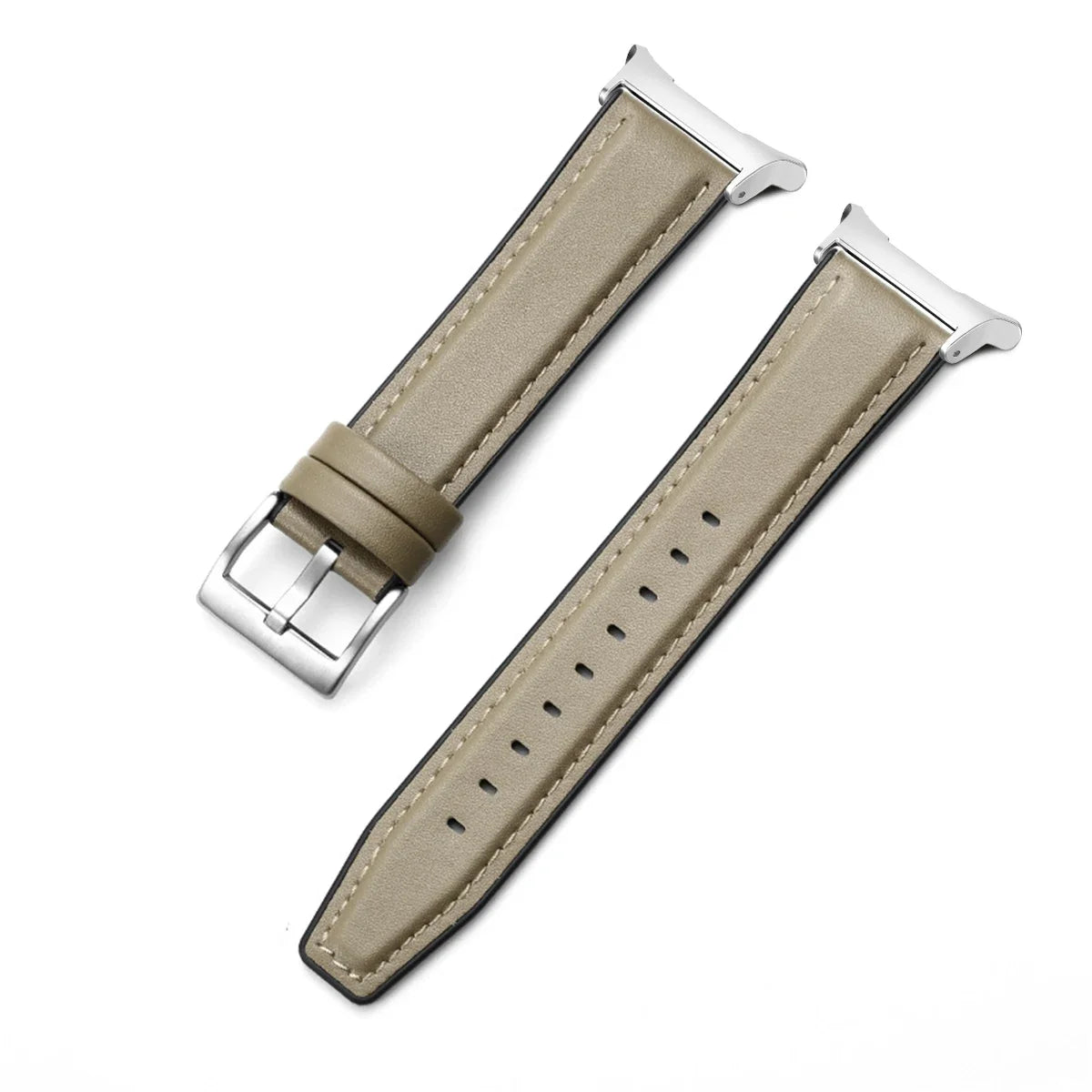 Leather Silicone Hybrid strap for Samsung Galaxy Watch 7 Ultra Smartwatch Band for Galaxy Watch Ultra 47mm Bracelet Belt strap Qme ApricotS Galaxy 7 Ultra 47mm