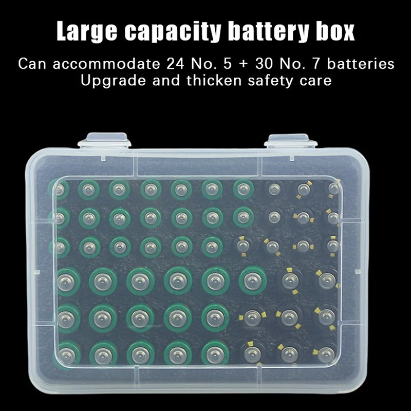 Battery Storage Organizer Holder Holds 54 AA AAA Batteries Box Case Qme