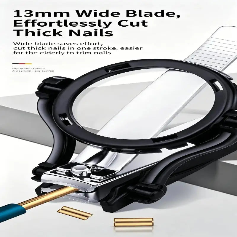 Portable Precision Nail Clipper Magnifying Glass Sharp Fingernail Qme