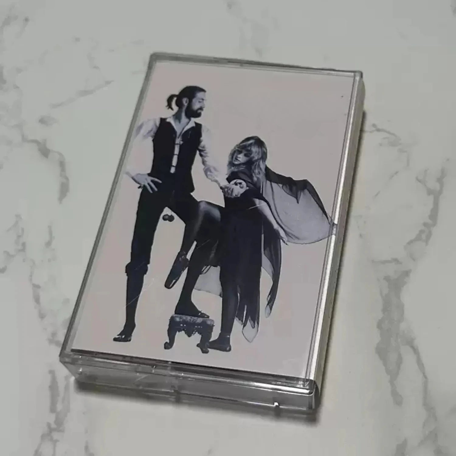 70s Folk-Rock Classic Reissue Cassette Tape | Black-and-White Retro Duo Portrait Cover, High-Fidelity Analog Format Qme